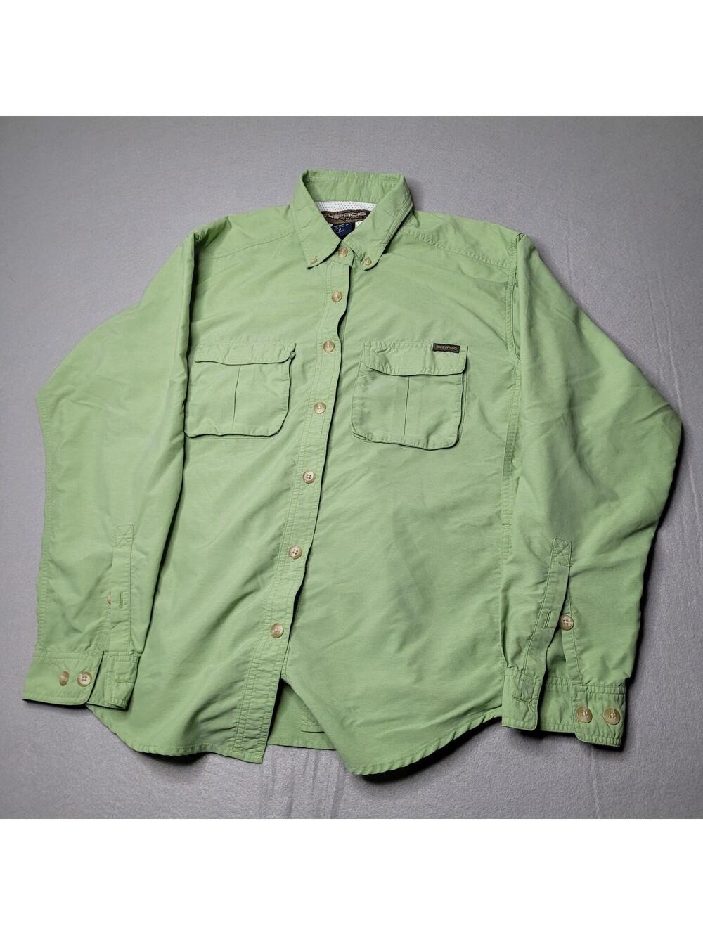 ExOfficio Shirt Womens M Green Adventure Vented Fishing Hiking Outdoor Travel